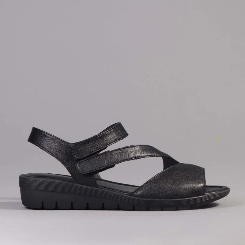 Velcro Sandal in Black - 12538