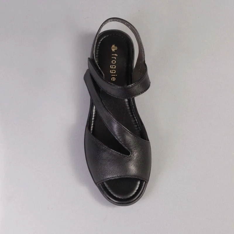 Velcro Sandal in Black - 12538