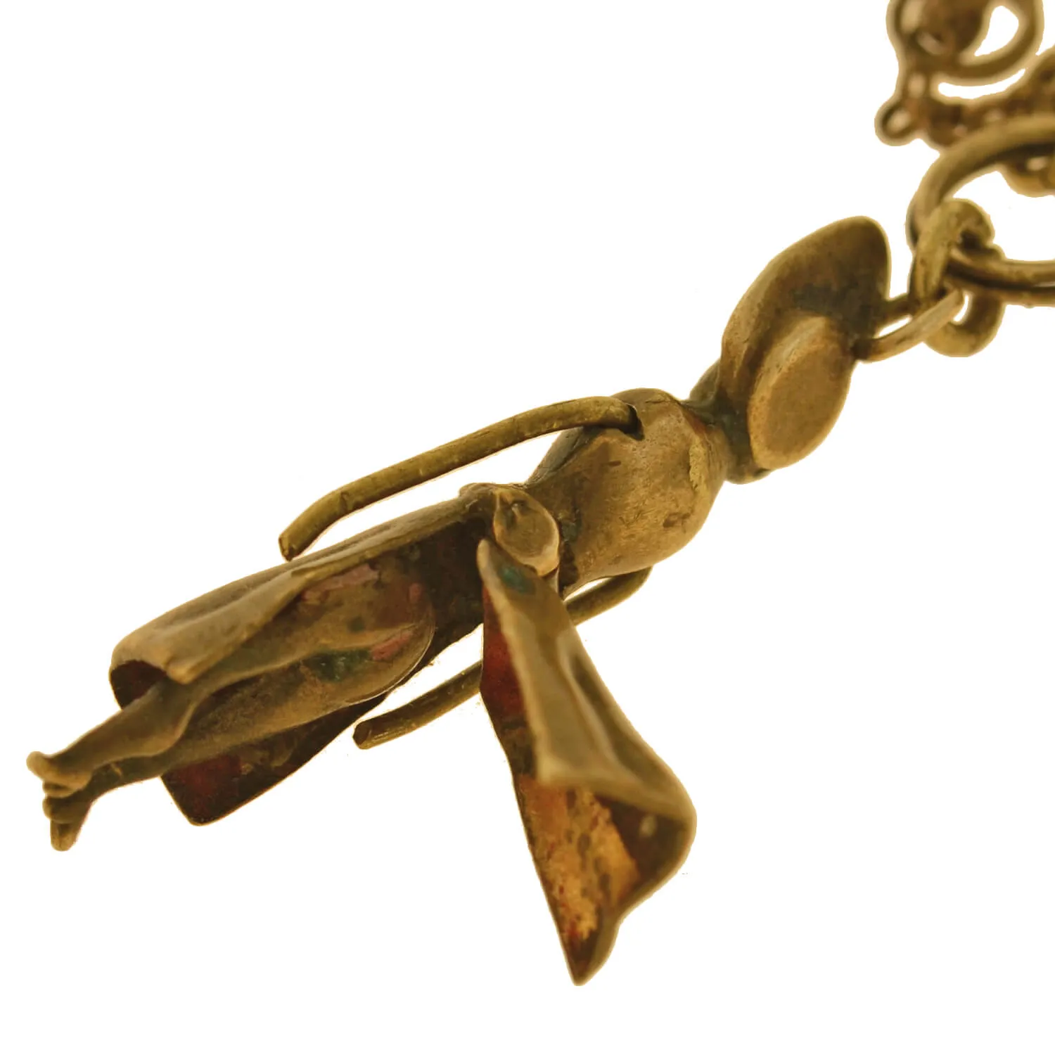 Victorian Gold-Filled Watch Chain   Brass Charm Bracelet