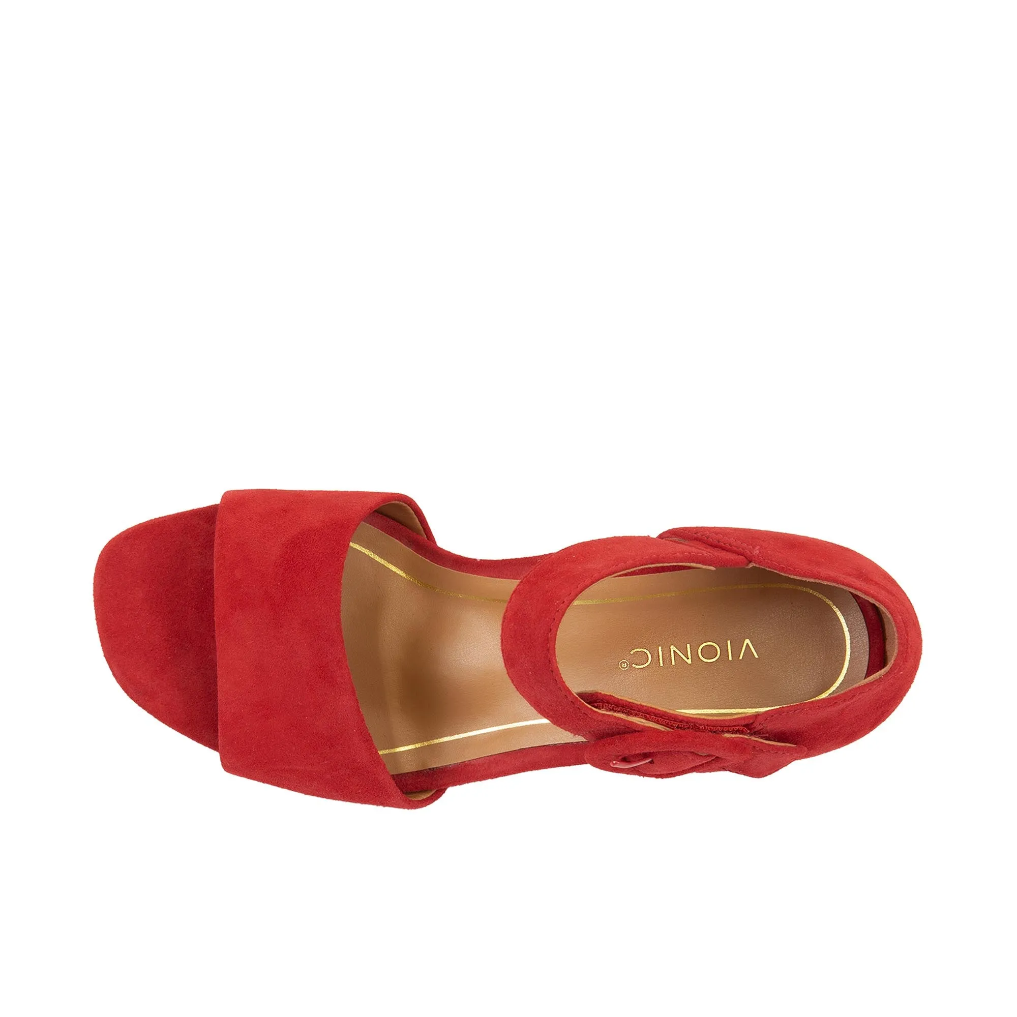 Vionic Womens Chardonnay Heeled Sandal Red