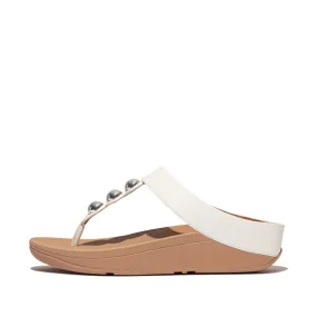 รองเท้าแตะแบบหูหนีบ ผู้หญิง รุ่น FINO MIRROR-DOME LEATHER TOE-POST SANDALS